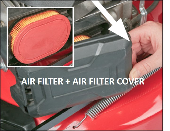 56979-AF/AFC- Air Filter + Air Filter Cover to suit ALDI 56979 / DM53E3-D196 & 59085 / DM46E3P-D173 (70059742), 10093 / SLM530 224cc Lawn Mower, 700304 / SLM464